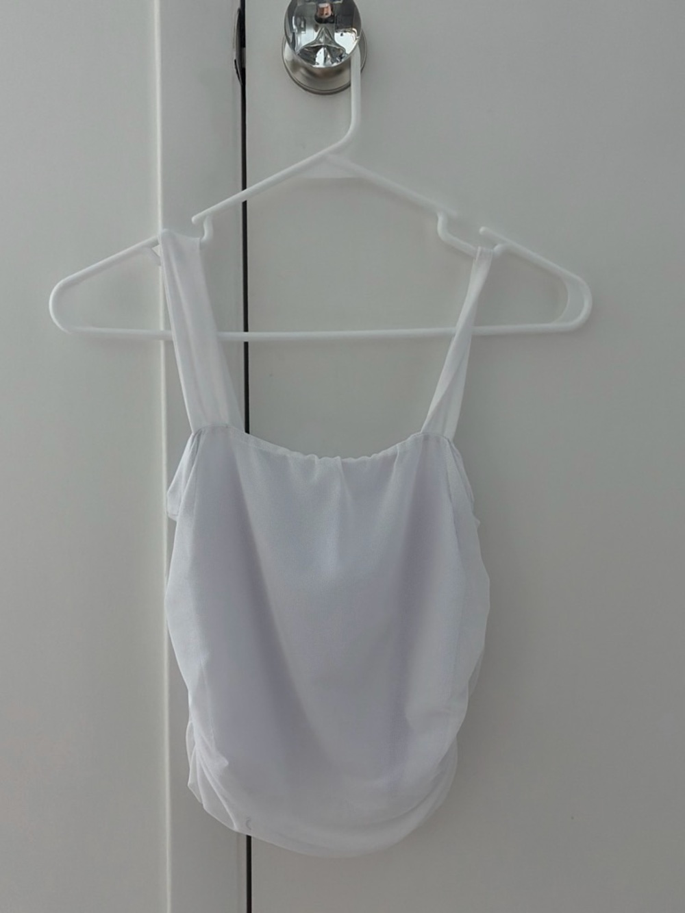 White Women's Square-Neck Tank Top